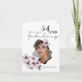 54 & Fabulous Orchid Photo Birthday Greeting Card カード (正面)