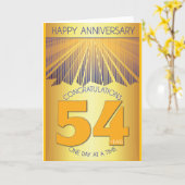 54 Year Sober Anniversary | Golden Ray 12 Step カード (黄色い花)