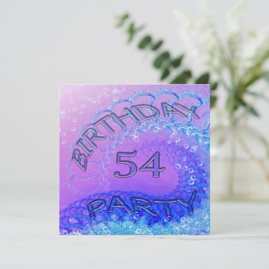54th誕生日パーティーの招待,抽象芸術とバブ 招待状 (スタンド正面)