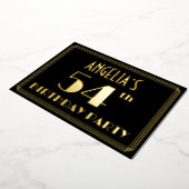 54th誕生日パーティー：アールデコ見る"54"，名前と 箔招待状 (回転した状態)