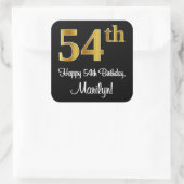 54th誕生日-エレガント豪華なフェイク金ゴールドルック# スクエアシール (バッグ)
