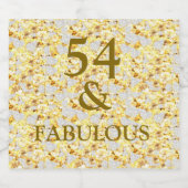 54th  Birthday  スパークリングワインラベル (シングルラベル)