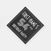 54th Birthday Party:アールデコスタイル+名前をカスタムする スタンダードランチョンナプキン (角)