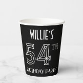 54th Birthday Party:アールデコスタイル+名前をカスタムする 紙コップ (裏面)