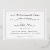 54th Birthday Party —アールデコスタイル「54」 +名前 箔招待状 (裏面)