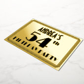 54th Birthday Party —アールデコ検索「54」 +名前 箔招待状 (回転した状態)