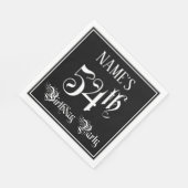 54th Birthday Party – スクリプファンシート+名前をカスタムする スタンダードランチョンナプキン (角)