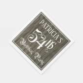 54th Birthday Party — ファンシー Script, フェイク Wood Look スタンダードランチョンナプキン (角)