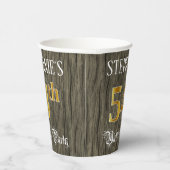 54th Birthday Party — フェイク金ゴールド&ウッドフェイク・ルックス 紙コップ (右)