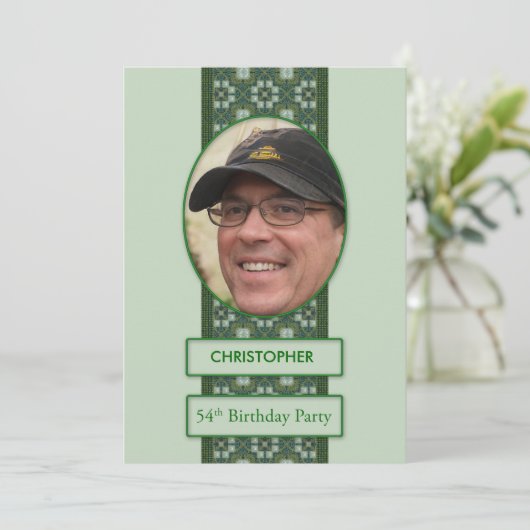 54th Birthday Party Invitation写真と 招待状 (スタンド正面)