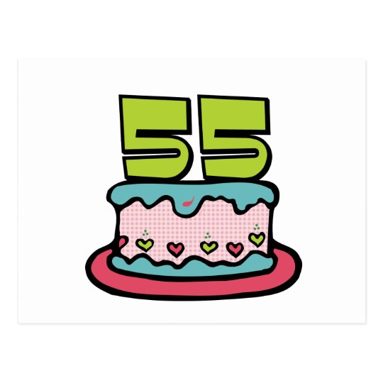 55歳のお誕生日ケーキ ポストカード Zazzle Co Jp