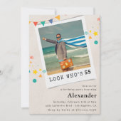 55おもしろい歳の誕生日招待状メンズおもしろい写真 招待状 (正面)