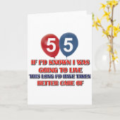 55おもしろい歳の誕生日 カード (黄色い花)