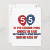 55おもしろい歳の誕生日 ポストカード (正面/裏面)
