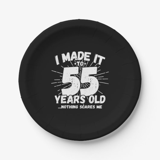 55おもしろい誕生日引用文皮肉55歳 ペーパープレート (正面)
