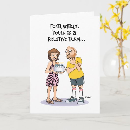 55おもしろい誕生日 カード (黄色い花)