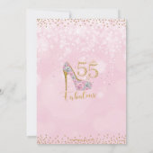 55と素晴らしいハイヒールダイヤモンド55誕生日 招待状 (裏面)