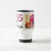 55と素晴らしい誕生日ヴィンテージピンク自転車 トラベルマグ (中央)