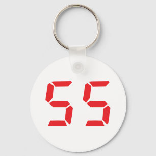 55の50ファイフの赤い目覚し時計のデジタル数 キーホルダー
