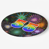 55イベント-おもしろい、カラフル、はっきりしたレインボー55 ペーパープレート (アングル)