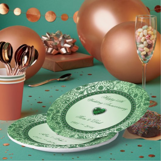 55エレガント周年結婚紙プレート ペーパープレート (複数)