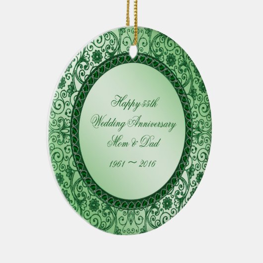 55エレガント周年記念結婚ラウンドオーナメント セラミックオーナメント (右)