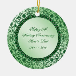 55エレガント周年記念結婚ラウンドオーナメント セラミックオーナメント