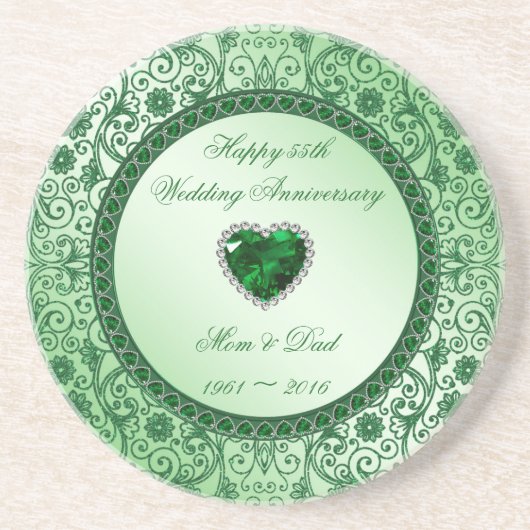 55エレガント日結婚記念コースター コースター (正面)