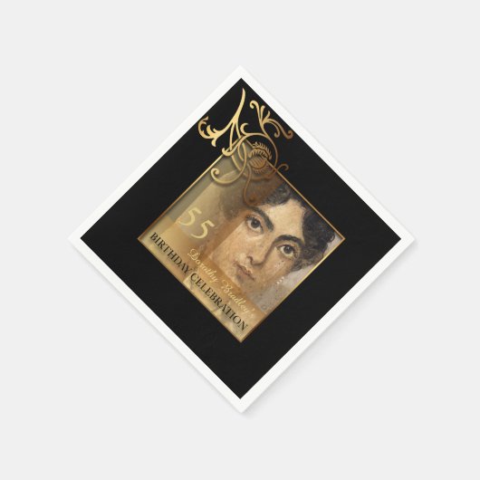 55エレガント誕生日フォト紙ナプキンス スタンダードカクテルナプキン (角)