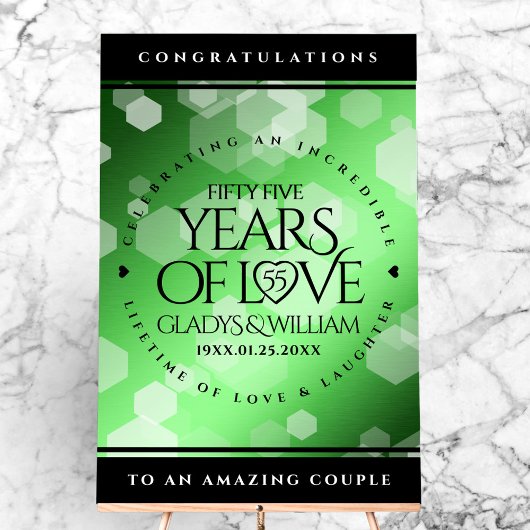 55エレガントthエメラルド結婚の記念日 アクリルサイン