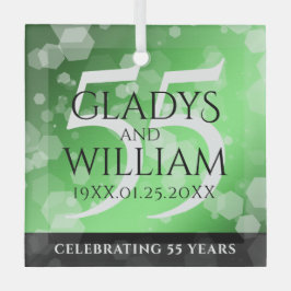 55エレガントthエメラルド結婚の記念日 ガラスオーナメント