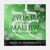 55エレガントthエメラルド結婚の記念日 ガラスオーナメント (裏面)