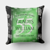 55エレガントthエメラルド結婚の記念日 クッション (裏面)