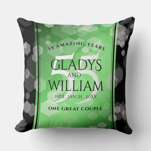 55エレガントthエメラルド結婚の記念日 クッション (正面)