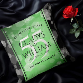 55エレガントthエメラルド結婚の記念日 クッション