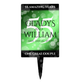 55エレガントthエメラルド結婚の記念日 ケーキピック