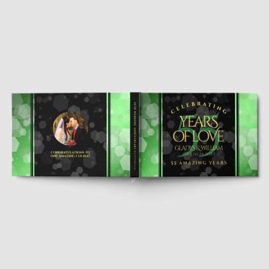 55エレガントthエメラルド結婚の記念日 ゲストブック (全面)