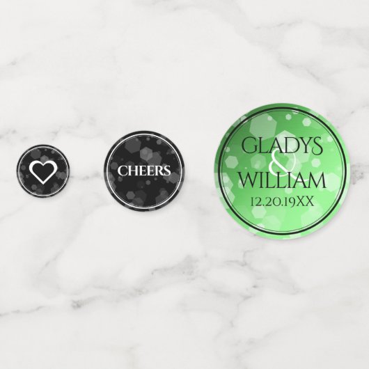 55エレガントthエメラルド結婚の記念日 コンフェッティ (裏面)