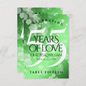 55エレガントthエメラルド結婚の記念日 サンキューカード (正面/裏面)