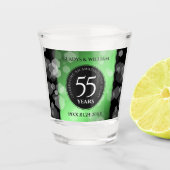 55エレガントthエメラルド結婚の記念日 ショットグラス (正面)