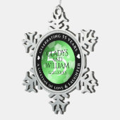 55エレガントthエメラルド結婚の記念日 スノーフレークピューターオーナメント (右)