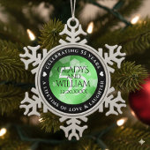 55エレガントthエメラルド結婚の記念日 スノーフレークピューターオーナメント