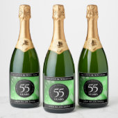 55エレガントthエメラルド結婚の記念日 スパークリングワインラベル (ボトル)