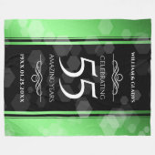 55エレガントthエメラルド結婚の記念日 フリースブランケット (正面(横))