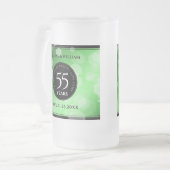 55エレガントthエメラルド結婚の記念日 フロストグラスビールジョッキ (正面左)