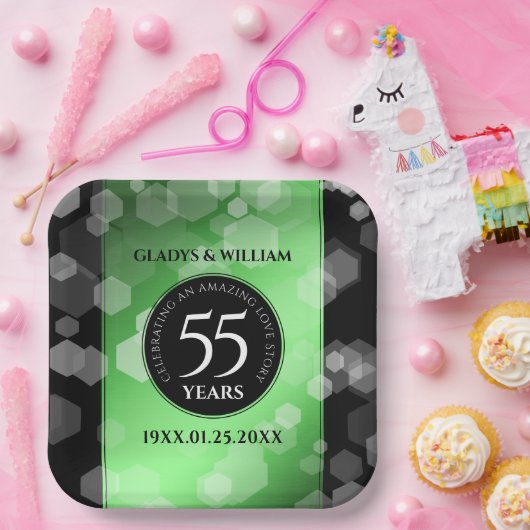 55エレガントthエメラルド結婚の記念日 ペーパープレート (パーティー)