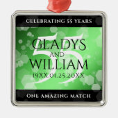 55エレガントthエメラルド結婚の記念日 メタルオーナメント (正面)