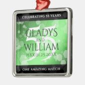 55エレガントthエメラルド結婚の記念日 メタルオーナメント (左)
