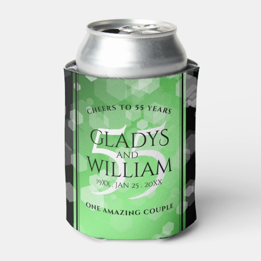 55エレガントthエメラルド結婚の記念日 缶クーラー (缶正面)