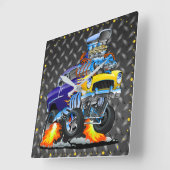 55カーおもしろいメタルダイヤモンド市松模様にプレート スクエア壁時計 (傾斜)